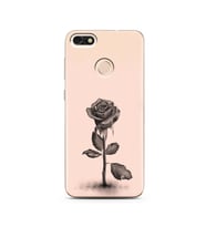 Gül Tasarımlı Süper Şeffaf Silikon Telefon Kılıfı Huawei P9 Lite (2017) Mini    