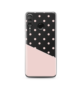 Çapraz Pembe Tasarımlı Süper Şeffaf Silikon Telefon Kılıfı Huawei P30 Lite 