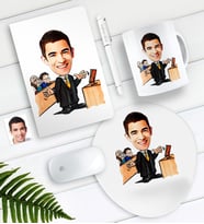 BK Gift Kişiye Özel Bay Avukat Karikatürlü Defter Kalem Kupa Mouse Pad Seti-3 (Model 1)