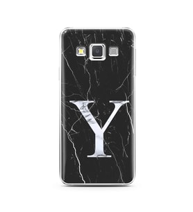 Samsung A3 (2015) Siyah Mermer Harf Tasarımlı Telefon Kılıfı Y-Harfi 