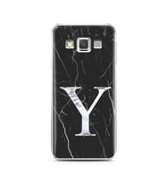 Samsung A3 (2015) Siyah Mermer Harf Tasarımlı Telefon Kılıfı Y-Harfi 