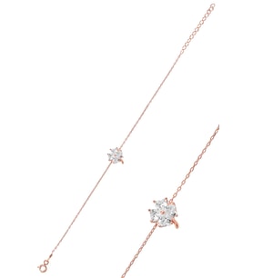 Söğütlü Silver Gümüş zirkon taşlı yonca modeli bileklik SGTL10090BEYAZ