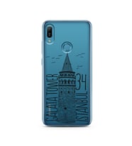 Galata Tasarımlı Süper Şeffaf Silikon Telefon Kılıfı Huawei Y6 Prime (2019)