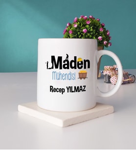 Maden Mühendisi Kupa Bardak ve Taş Bardak Altlığı Seti