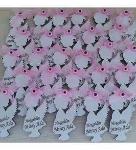 Kişiye Özel Ahşap Bebek Magnet Hatıra (Renksiz)