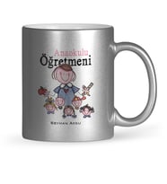 BK Gift Kişiye Özel Anaokulu Öğretmeni Gümüş Yaldızlı Kupa Bardak  2