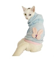 Blue Pink Bunny Sweatshirt Kedi Süeteri Kedi Kıyafeti 