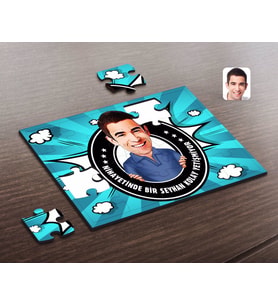 BK Gift Kişiye Özel Erkek Kolay Yetişmiyor Karikatürlü Ahşap Puzzle-3