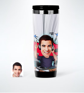 BK Gift Kişiye Özel Bay Radyocu Karikatürlü Çelik Termos Bardak  1