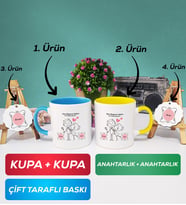 İkili Mavi Sarı Sen Başıma Gelen En Güzel Şeysin Sevgililer Günü Hediyesi Kupa Bardak Anahtarlık Hediye Seti