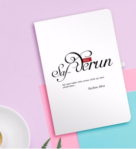 BK Gift Kişiye Özel Mânâ Safderun Beyaz Defter