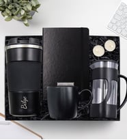 Kişiye Özel Çelik Termos French Press Defter Kupa Mum Hediye Seti