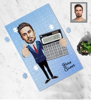 Kişiye Özel Bankacı Tasarımlı Karikatür A4 99 Parça Puzzle Bay-1