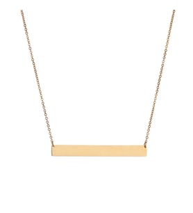 Chavin Düz Plaka Çelik Bayan Kolye eb40 (Gold)