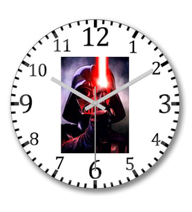 Darth Vader1 Duvar Saati Bombeli Gercek Cam