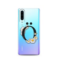 Papatya Harf Tasarım Süper Şeffaf Silikon Telefon Kılıfı Huawei P30   Ö-Harfi