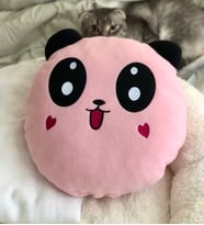 Pembe Peluş Panda Tasarımlı Yastık
