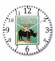 Rhyme Noceros Duvar Saati Bombeli Gercek Cam