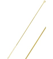 Söğütlü Silver Gümüş altın rengi 1,4 mm kalınlığında italyan yassı bileklik SGTL10096GOLD