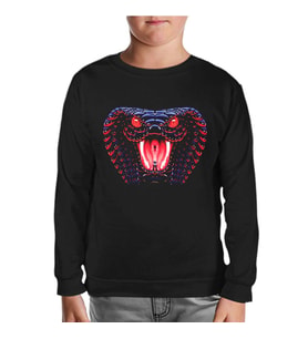 Yılan Siyah Çocuk Sweatshirt