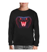 Yılan Siyah Çocuk Sweatshirt