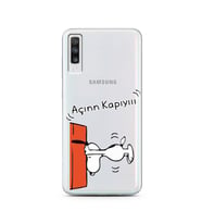 Snoopy Tasarımlı Süper Şeffaf Silikon Telefon Kılıfı Samsung A70