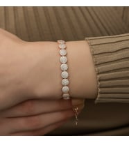 Zirkon Taşlı Tamtur Gümüş Rose Bileklik