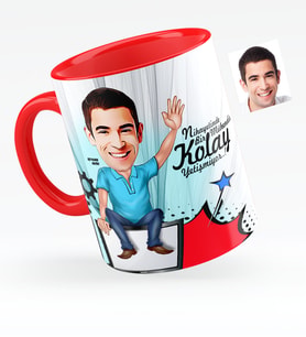 BK Gift Kişiye Özel Bay Bilgisayar Mühendisi Karikatürlü Kırmızı Kupa Bardak  1
