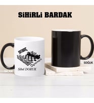 Satranç Öğretmeni Kupa Bardağı Sihirli (Beyaz)