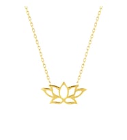 Sarı Lotus Çiçeği Gümüş Kolye