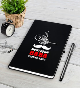 BK Gift Kişiye Özel Muhteşem Baba Siyah Defter Kalem Seti