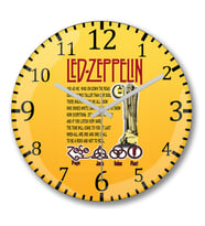Led  Zepplin  Duvar Saati Bombeli Gercek Cam