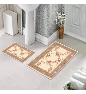 Banyo Halısı Ikili Klozet Takımı Kaymaz Tabanlı (60 xm x 100 cm + 40 cm x 60 cm) 