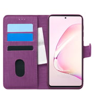 Microsonic Samsung Galaxy A81 Kılıf Fabric Book Wallet Mor