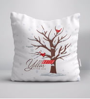 BK Gift Kişiye Özel İsimli Yılbaşı Mutlu Yıllar Yastık-25 (Beyaz)