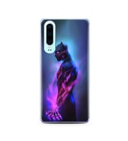Black Panter Tasarım Süper Şeffaf Silikon Telefon Kılıfı Huawei P30 