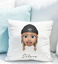 Emoji Kız Stiker Yastığı Kişiye Özel