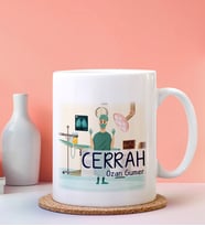 Kişiye Özel Cerrah Tasarımlı Beyaz Kupa