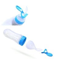 Sıkmalı Kendinden Kaşıklı Pratik Biberon (Mavi)