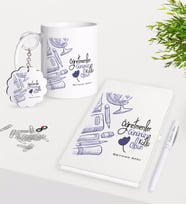 BK Gift Kişiye Özel Öğretmenler Günümüz Kutlu Olsun Kupa Anahtarlık Beyaz Defter Kalem Hediye Seti-6 (Model 1)