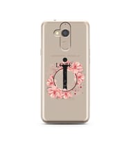 Pembe Çiçekli Harf Tasarım Süper Şeffaf Silikon Telefon Kılıfı General Mobile GM