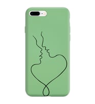Iphone 8 Plus Çizgi Tasarımlı Yeşil Lansman Telefon Kılıfı