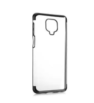Xiaomi Redmi Note 9 Pro Kılıf Dört Köşeli Lazer Silikon Kılıf (Siyah)