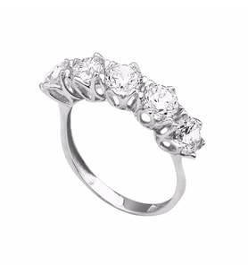 14 Ayar Beyaz Altın Swarovski Beştaş 3.25 Gram (Çok Renkli)