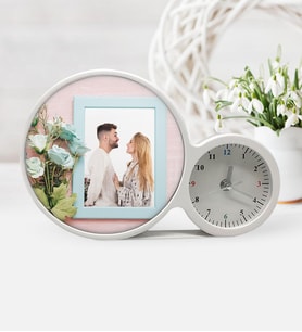 BK Gift Kişiye Özel Sevgililer Günü Fotoğraflı Saatli Sihirli Led Ayna Çerçeve  2