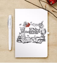 BK Gift Kişiye Özel En İyi Öğretmen Beyaz Defter ve Kalem Hediye Seti-8