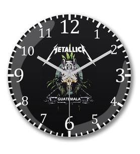 Metallica 4 Duvar Saati Bombeli Gercek Cam