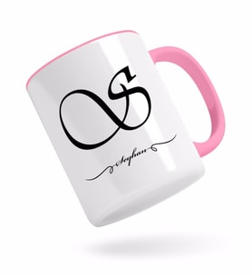 BK Gift Kişiye Özel Baş Harfli İsimli Pembe Kupa Bardak-1