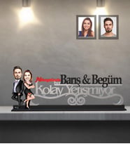 Kişiye Özel Sevgili Karikatürlü Kolay Yetişmiyor Ahşap Biblo Model 12