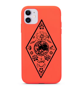 Iphone 11 Çizgi Tasarımlı Turuncu Lansman Telefon Kılıfı